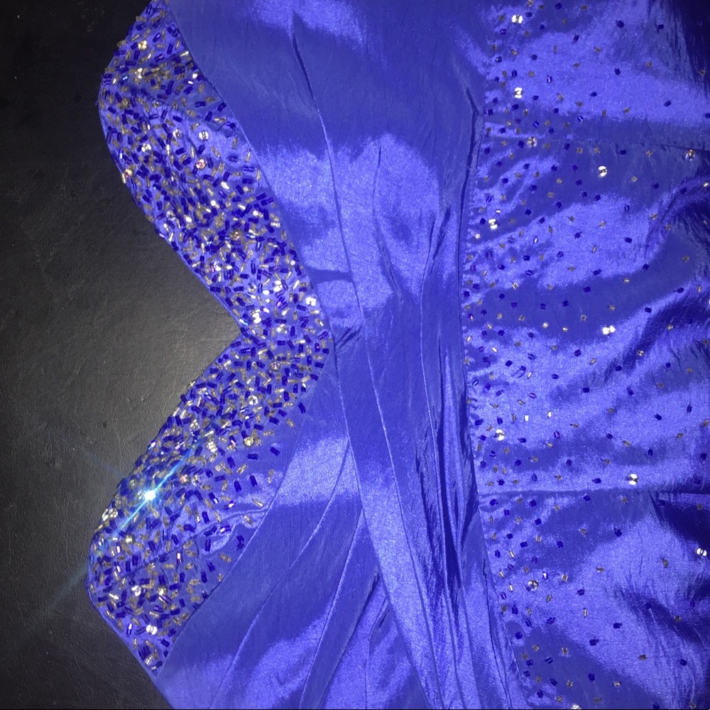 Blue Sparkling Prom Dress
